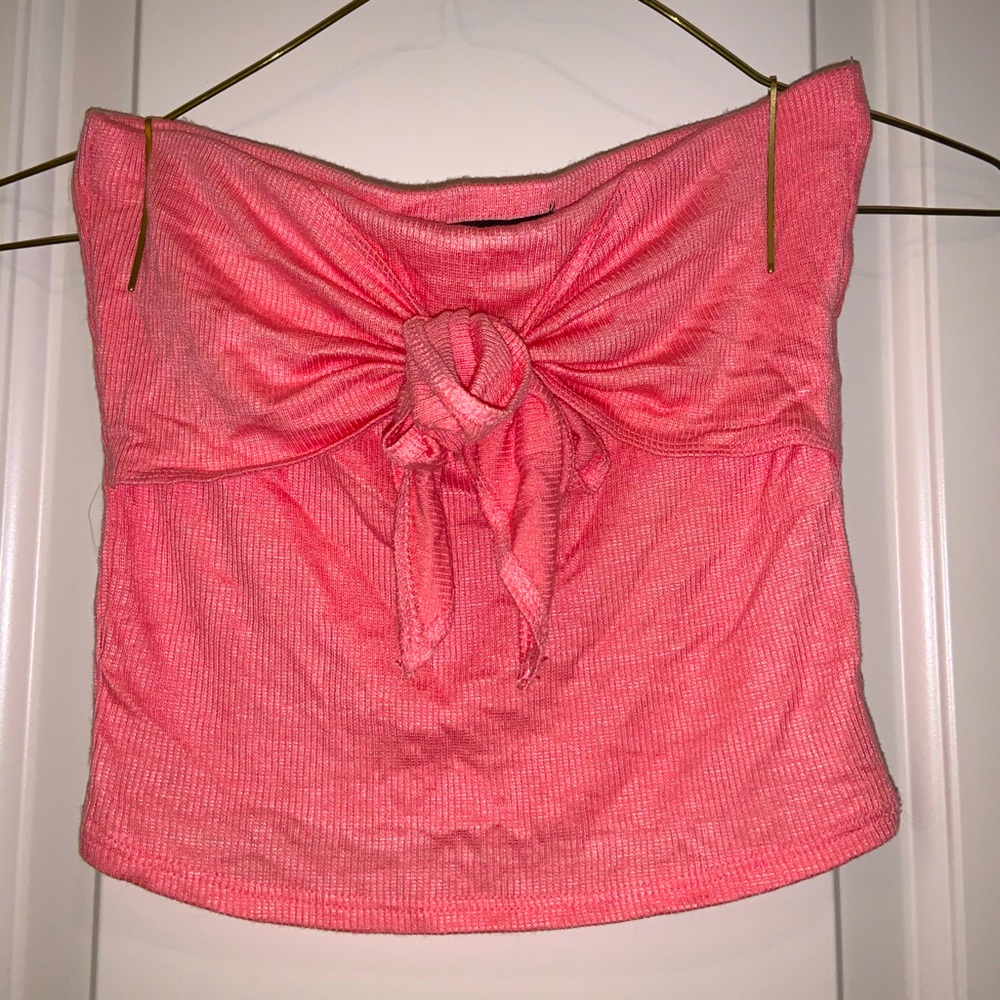 Coral Pink Bandeau Top